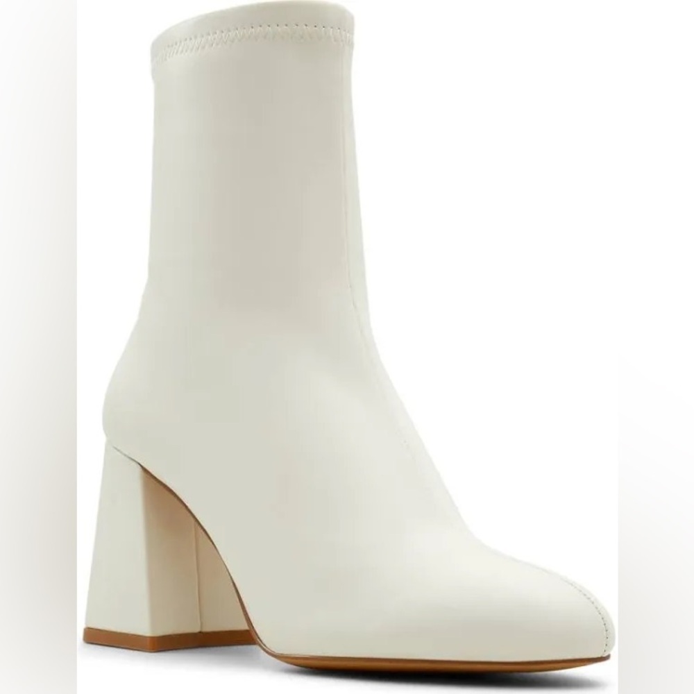 Aldo Huacan White Ankle Booties